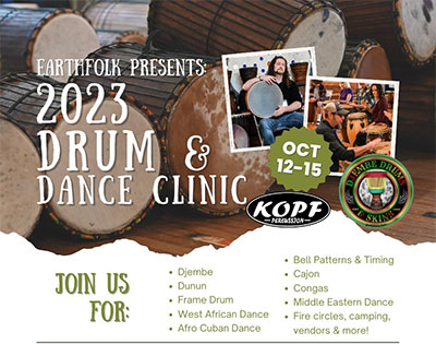 Earthfolk Drum and Dance Clinic October 3-6, 2024